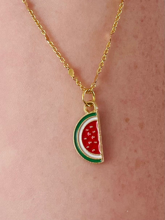 Gold Watermelon Pendant in aid of a Palestinian mother