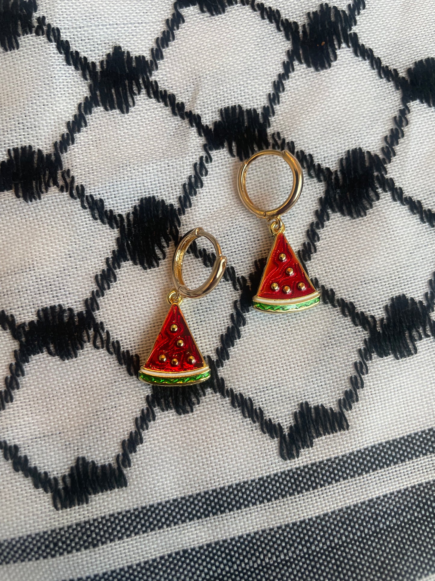 Large watermelon slice huggie earrings - Palestine fundraiser