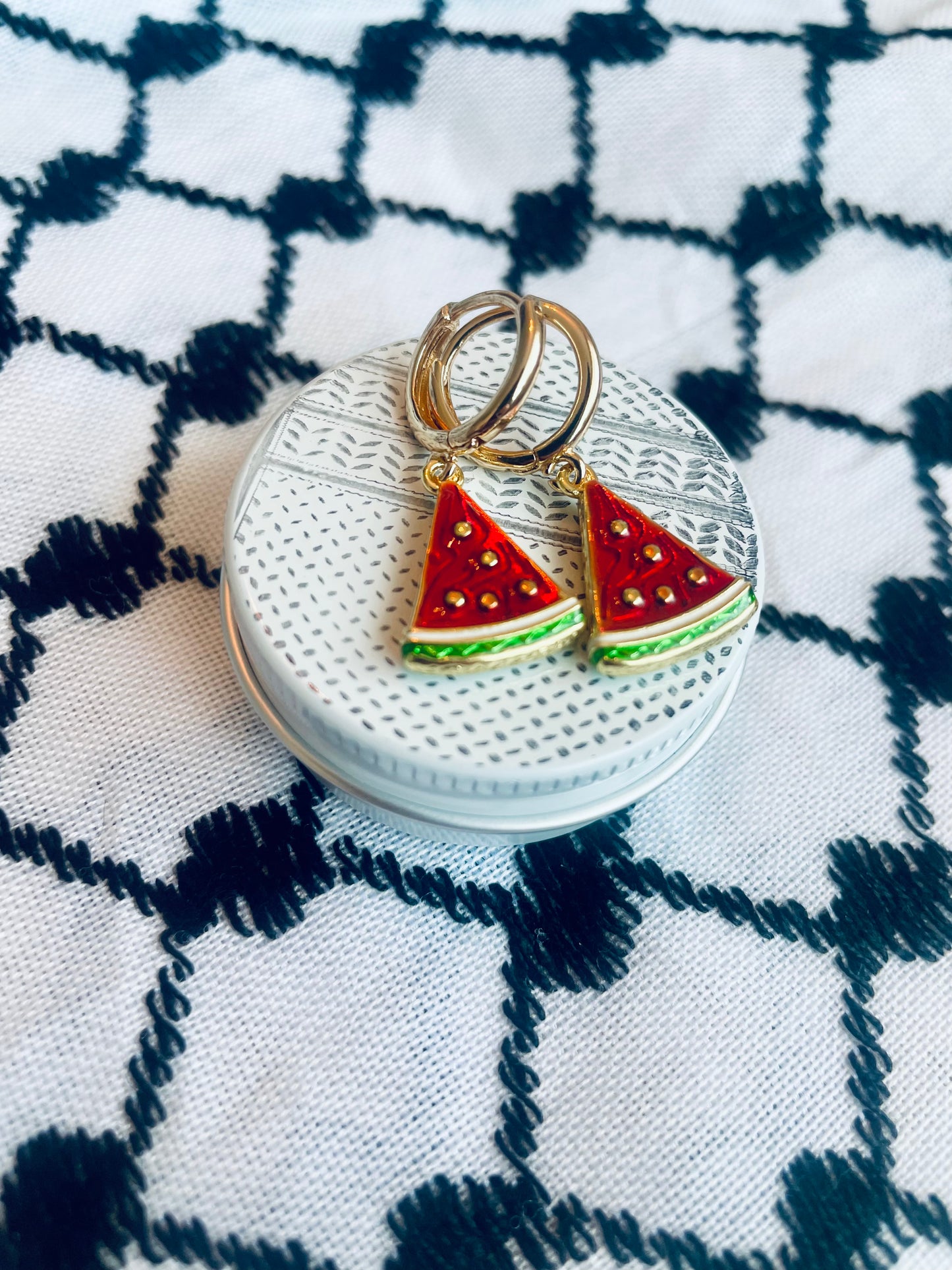 Large watermelon slice huggie earrings - Palestine fundraiser