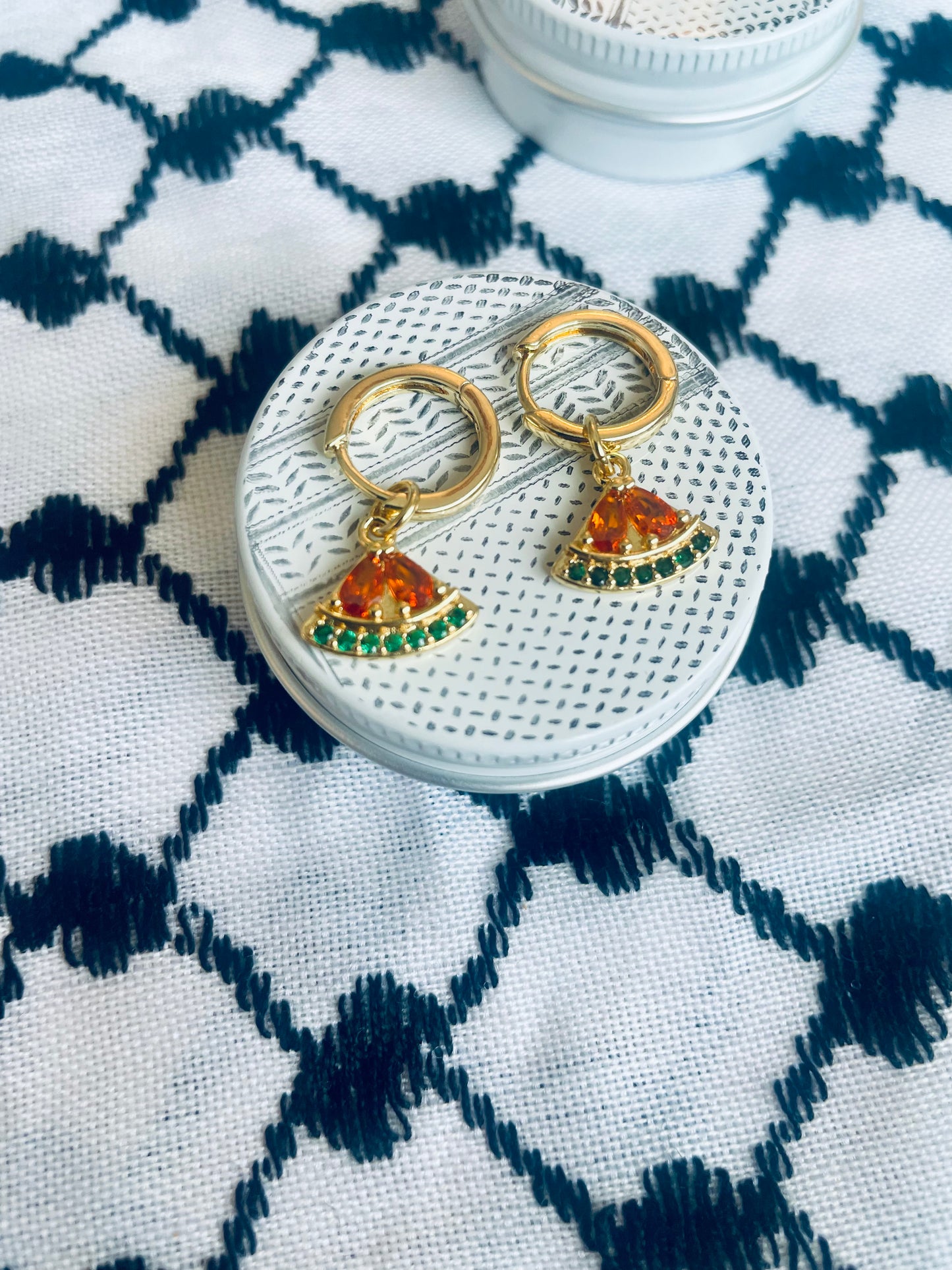 Sparkle watermelon earrings in aid of Palestine