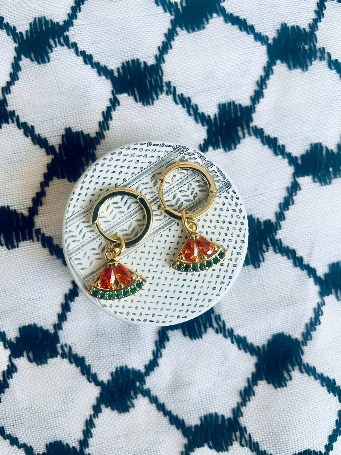 Sparkle watermelon earrings in aid of Palestine