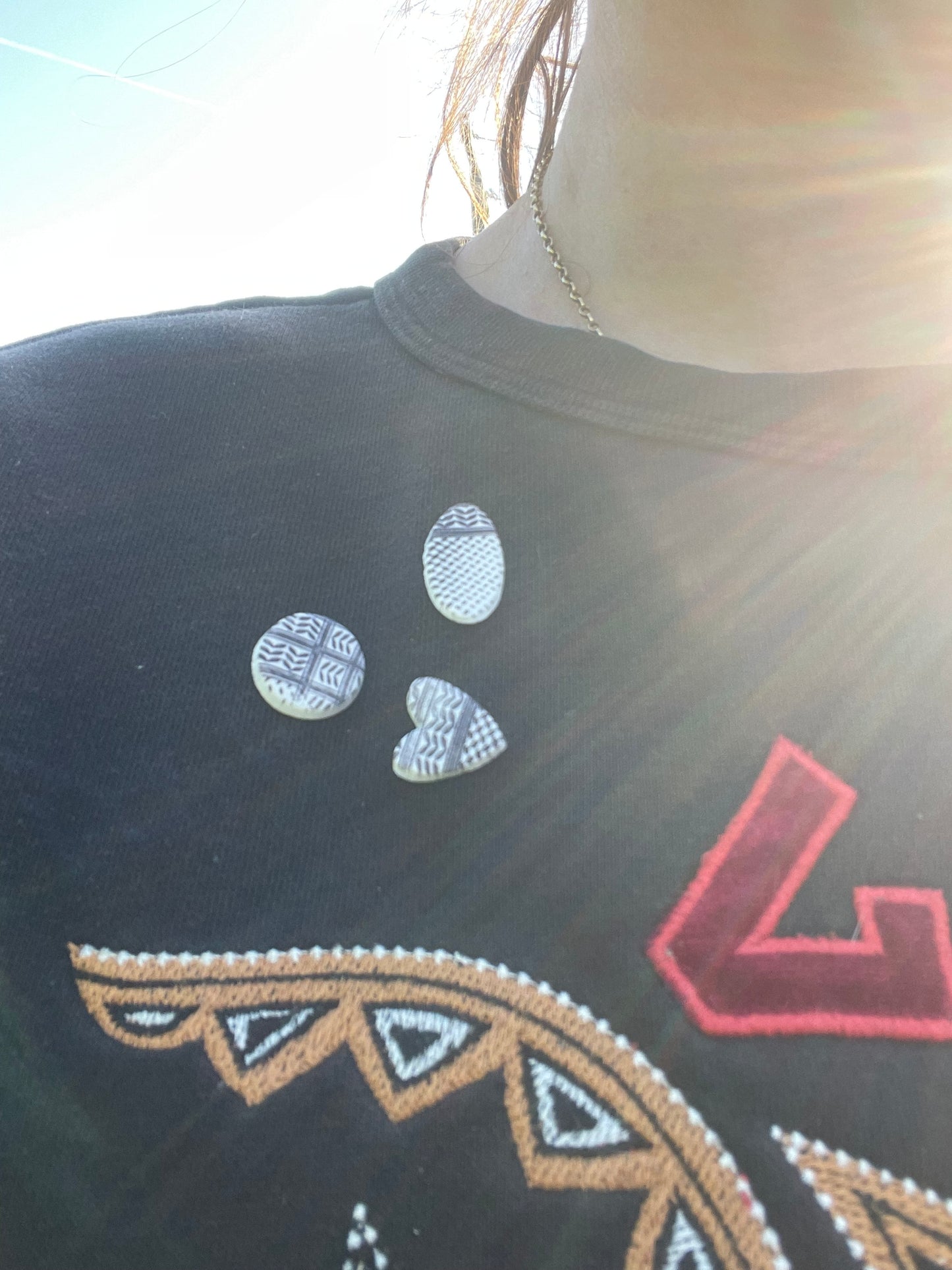 Handmade Clay Palestinian Keffiyeh Badges for Alaa