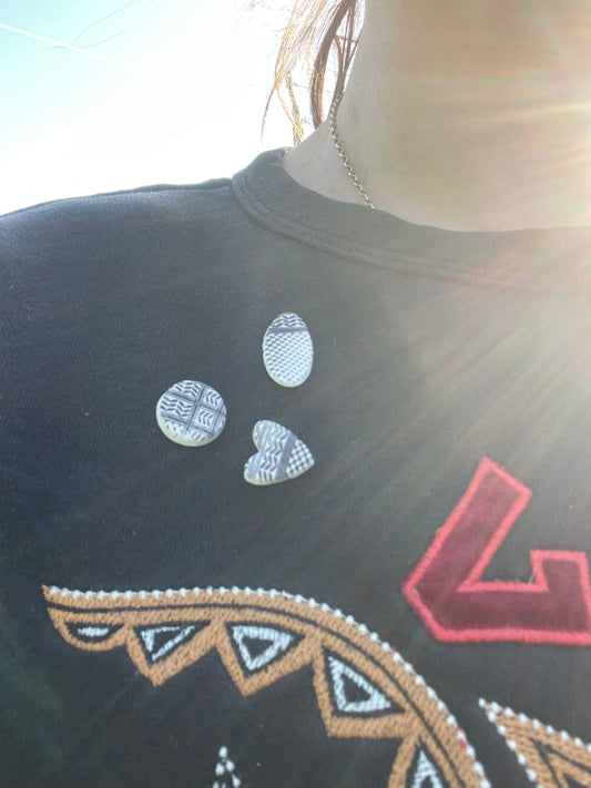 Handmade Clay Palestinian Keffiyeh Badges for Alaa