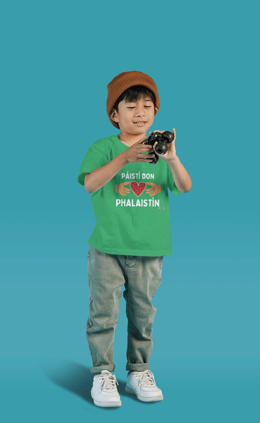 St. Patrick's Day Páistí don Phalaistín Kids T-Shirt – Support Palestine 🇮🇪🇵🇸