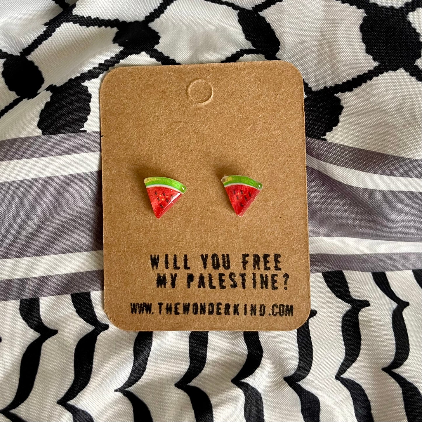 watermelon earrings in aid of Palestine