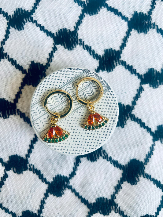 Sparkle watermelon earrings in aid of Palestine