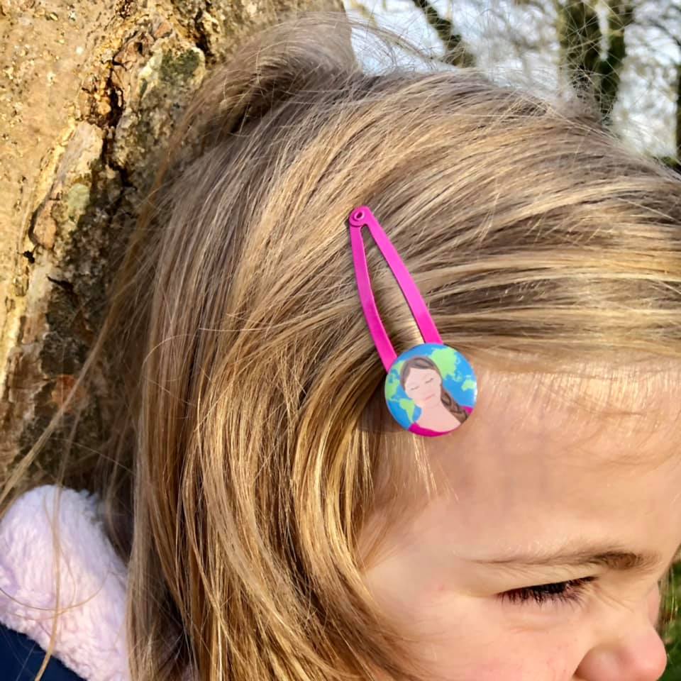 Hair clip featuring Greta Thunberg