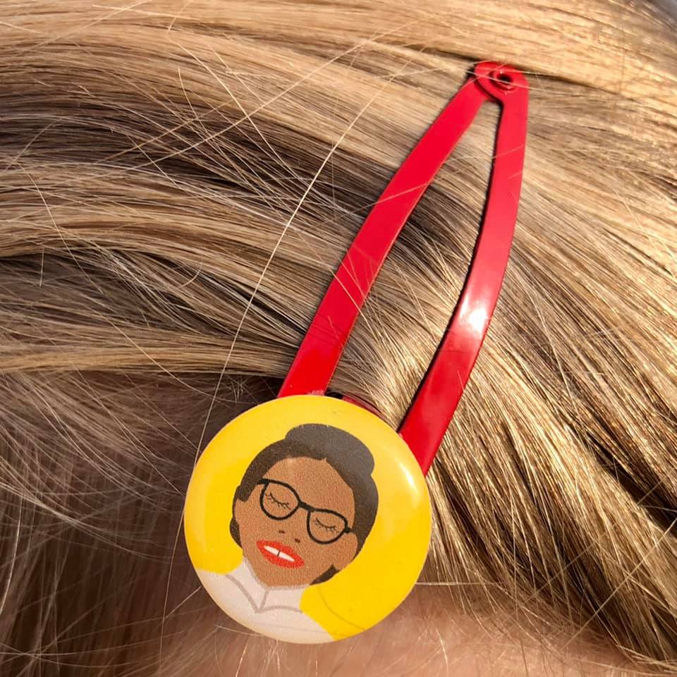 Picture of hair clip depicting Rosa Parks